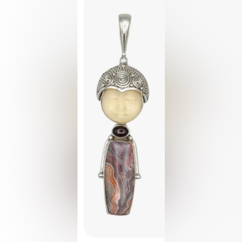 New! Sajen Carved Goddess Petite Pendant